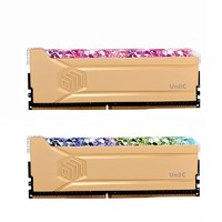 UNIC MEMORY 紫光存储 紫光内存（UniIC）16GB(8G×2)套装 DDR4 3600台式机内存条 RGB灯条 琉璃黄金斩系列 疾速超频