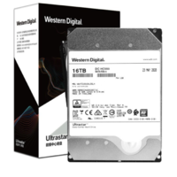 西部数据 企业级氦气硬盘 Ultrastar HC550 SATA 16TB CMR垂直 7200转 512MB (WUH721816ALE6L4)