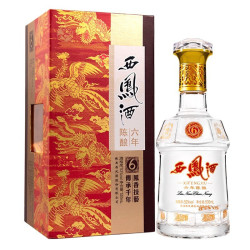西凤酒西凤西凤酒凤香型白酒52度六年陈酿500ml单瓶装