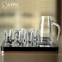 NAPPA 水晶烈酒杯白酒杯套装酒具分酒器托盘玻璃分酒壶白酒吞杯