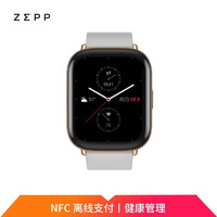 ZEPP Zepp E 时尚智能手表 NFC 50米防水 方屏版 皓月灰 皮质表带
