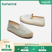 hotwind 熱風 女鞋2021年春新款女士時尚休閑單鞋舒適一腳套平底鞋H30W1105
