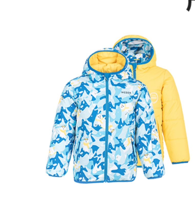 DECATHLON 迪卡侬 滑雪棉服儿童保暖防水两面穿双面男女童宝宝滑雪外套KIDK