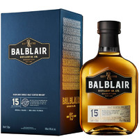 Balblair 巴布莱尔 15年 单一麦芽 苏格兰威士忌 46%vol 700ml 礼盒装