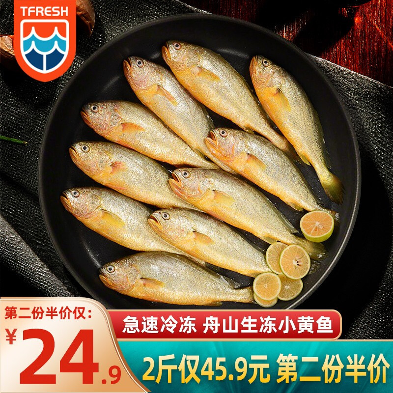 鑫定 深海小黄鱼1000g/25条装舟山新鲜冰鲜小黄鱼鲜活冷冻海鲜水产烧烤食材 深海小黄鱼 1000g 25条装