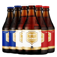 比利时原装进口 智美红帽/白帽/蓝帽精酿修道院啤酒 Chimay 330ml 智美蓝/红/白组合6瓶