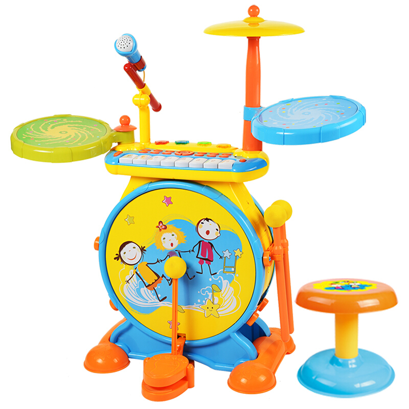 Baoli 宝丽 儿童架子鼓玩具1-3-6岁 爵士鼓男孩敲击乐器初学者