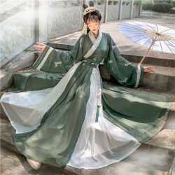汉旭长安故里汉服女齐腰襦裙晋制交领三件套一片式闺蜜女情侣款男