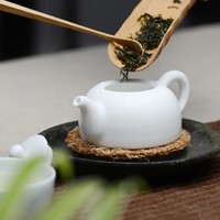 長物居 無光白脂白陶瓷茶壺小號 景德鎮手工瓷器茶具