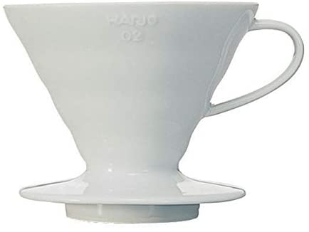 HARIO 好璃奥 V60系列有田烧陶瓷咖啡滤杯配量勺VDC-02W 白色