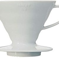 HARIO 好璃奥 V60系列有田烧陶瓷咖啡滤杯配量勺VDC-02W 白色