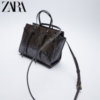 ZARA 16100710201 女式黑色动物纹印花迷笛城市休闲包
