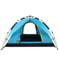 CAMEL 駱駝 戶外液壓帳篷加厚3-4雙人全自動野餐防雨露營裝備 A1S3NA111 藍色