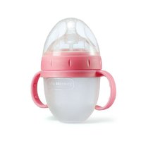 优优马骝150ml超大宽口硅胶奶瓶（手柄款）MS2083 粉红色