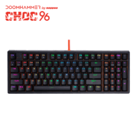 noppoo DOOMHAMMER CHOC96键RGB背光机械键盘 黑色（游戏键盘 办公键盘 人体工学） CHOC 96 RGB CHERRY红轴