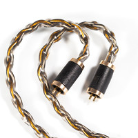 威泽GSC5N 无氧铜镀金/银混编耳机升级线0.78双插针单端3.5mm 金银色 其他长度
