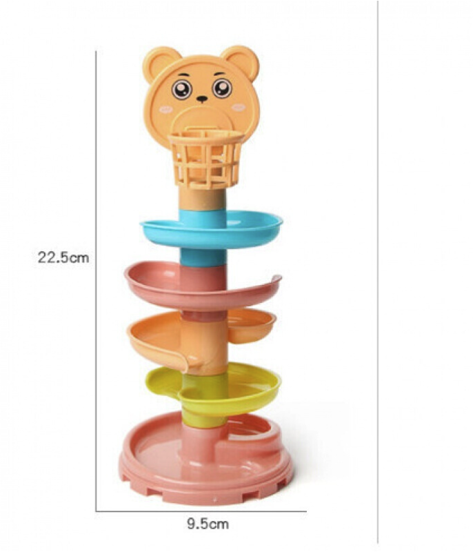 菲利捷 趣味轨道滑球塔早教叠叠乐7层+15球