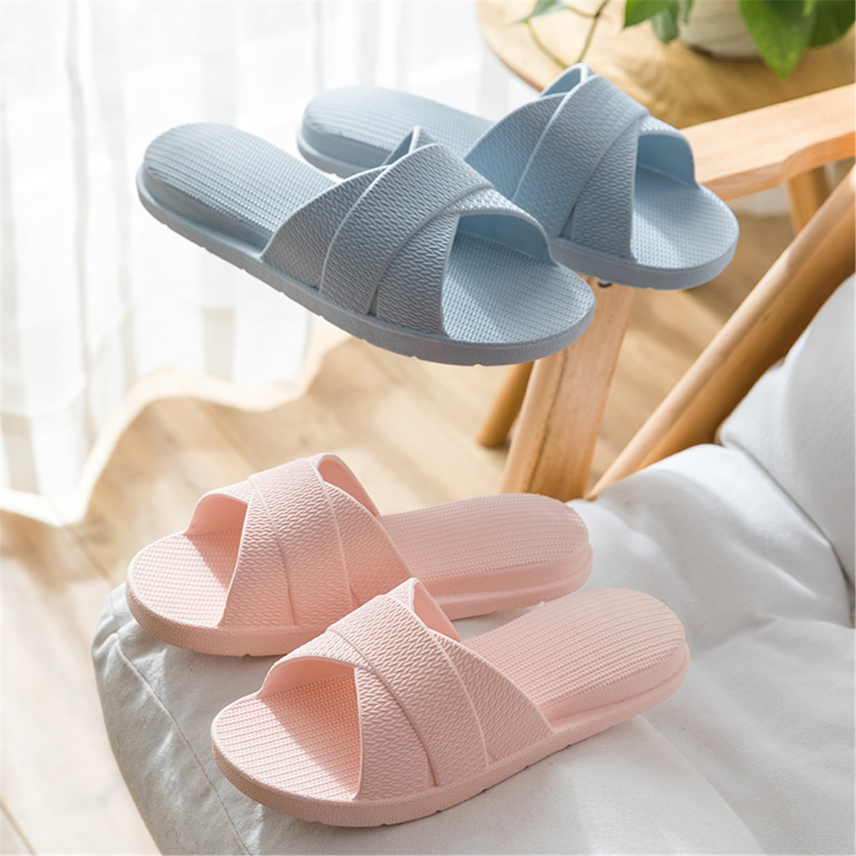 新款女男夏季室内家用浴室防滑气垫感情侣凉拖鞋