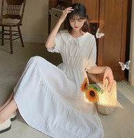 麻萱 连衣裙夏2021新款法式修身甜美高腰仙女裙子小黑裙复古公主长裙