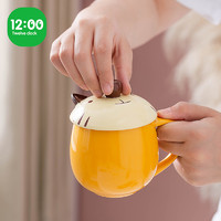 12:00 马克杯带盖勺可爱咖啡杯子创意陶瓷喝水杯个性潮流大容量情侣少女