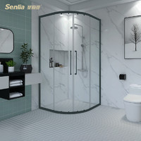 圣莉亚淋浴房定制扇形浴室隔断干湿分离网红窄框玻璃门淋雨推拉门