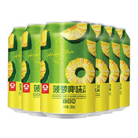 88VIP：珠江啤酒 菠蘿啤果味飲料330mL*6罐不含酒精果啤易拉罐南粵經典