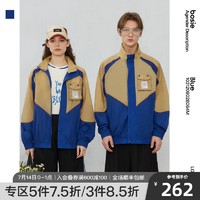 bosie BLUE bosie休闲外套男2021夏新品情侣薄款长袖立领宽松夹克8064M