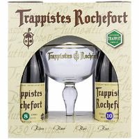 Trappistes Rochefort 罗斯福 啤酒礼盒装 比利时原装进口 内含4瓶啤酒加1个罗斯福酒杯礼盒装  罗斯福啤酒礼盒