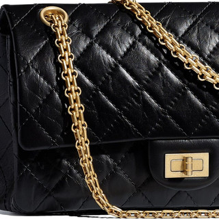 Maxi 2.55 handbag, Aged calfskin & gold-tone metal, black — Fashion | CHANEL