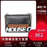 HOUSE OF HOLLAND House of Holland春夏黑色羊皮字母印花时尚女包单肩包斜挎包