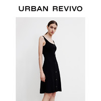 URBAN REVIVO UR2021夏季新品女裝修身顯瘦U領無袖毛織寶藏連衣裙WG12S9FN2006