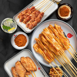 何师烧烤hes家用火锅烧烤食材串半成品羊肉串套餐户外专用特色猪肉烤