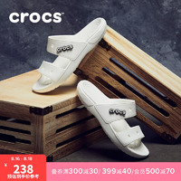 白宇同款 Crocs拖鞋男鞋2021新款卡骆驰经典休闲软底凉鞋206761 白色-100 36/37(220mm)