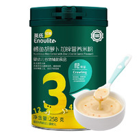 Enoulite 英氏 多樂能加鋅營養米粉  3階 鱈魚胡蘿卜味 258g