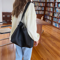 Simier 斯米尔 韩版复古女式斜挎包子母包新款大容量单肩包慵懒风软皮休闲托特包