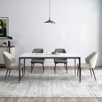 森友意式德利丰岩板餐桌现代简约小户型长方形大理石餐桌椅组合