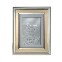 Silver Plated Metal Picture Frame - Brushed Gold Inner Panel - 5\