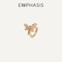 EMPHASIS艾斐诗 Symphony「颂」系列18K红黑分色黄金蜻蜓钻石耳夹 91866E