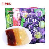 Ribon 理本 日本进口 理本(Ribon)果冻蒟蒻苹果红葡萄果汁可吸儿童果冻条独立包装128g