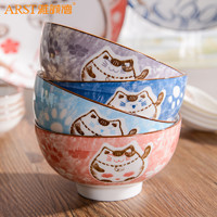 雅诚德饭碗碟套装家用网红可爱饭碗筷组合个性盘碗陶瓷器餐具套装