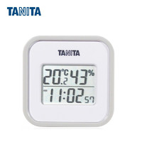 TANITA 百利达 电子温湿度计高精度室内外仪器表附带时间日期 日本品牌 TT-558 灰色