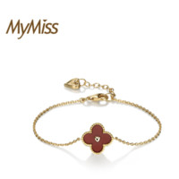MyMiss 非常爱礼 女士红玛瑙四叶草手链 MB-0707
