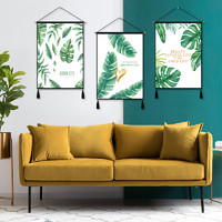 綠植花卉裝飾畫背景布ins掛布北歐客廳沙發背景墻掛毯三聯掛畫