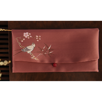 中国国家博物馆 杏林春燕刺绣钱包 丝绸复古手拿包 横款方形 11 x 21.5cm