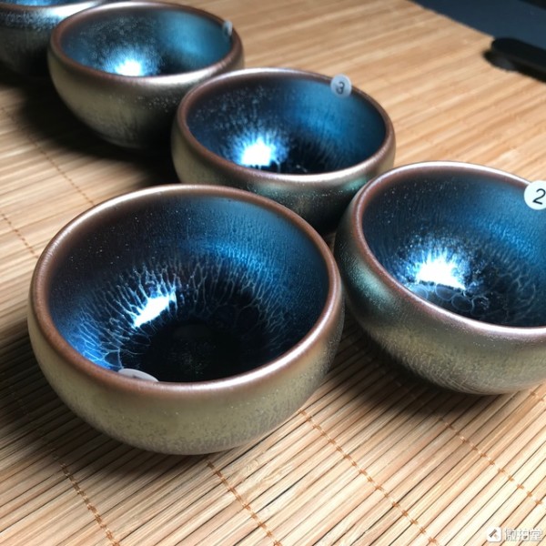 赖远华老师蓝莲花禅定杯743cm建阳建盏典雅高贵