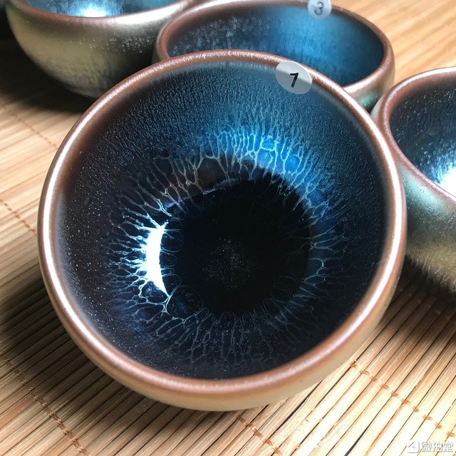 赖远华老师 蓝莲花禅定杯 7×4.3cm 建阳建盏 典雅高贵