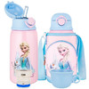 Disney 迪士尼 冰雪奇緣聯名系列 WD-3614 兒童保溫吸管杯 600ml 粉色 禮盒裝