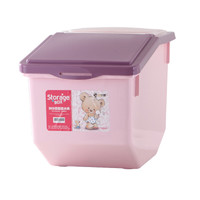 防虫蛀翻盖轮滑杂粮收纳箱 米桶 送量杯 20斤 中号粉色