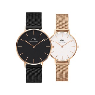 Daniel Wellington 经典花盒系列 情侣石英手表 DW00100307+DW00100219