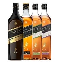 cdf会员购：JOHNNIE WALKER 尊尼获加 黑牌苏格兰威士忌组合（黑牌1L+醇黑1L+斯佩塞1L+低地1L）